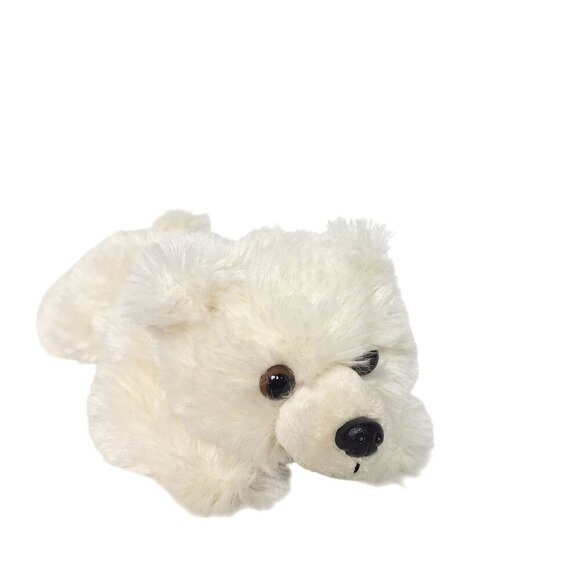Aurora Mini Flopsie White Polar Bear Laying Down Stuffed Animal Plush Toy 9” - Picture 9 of 9